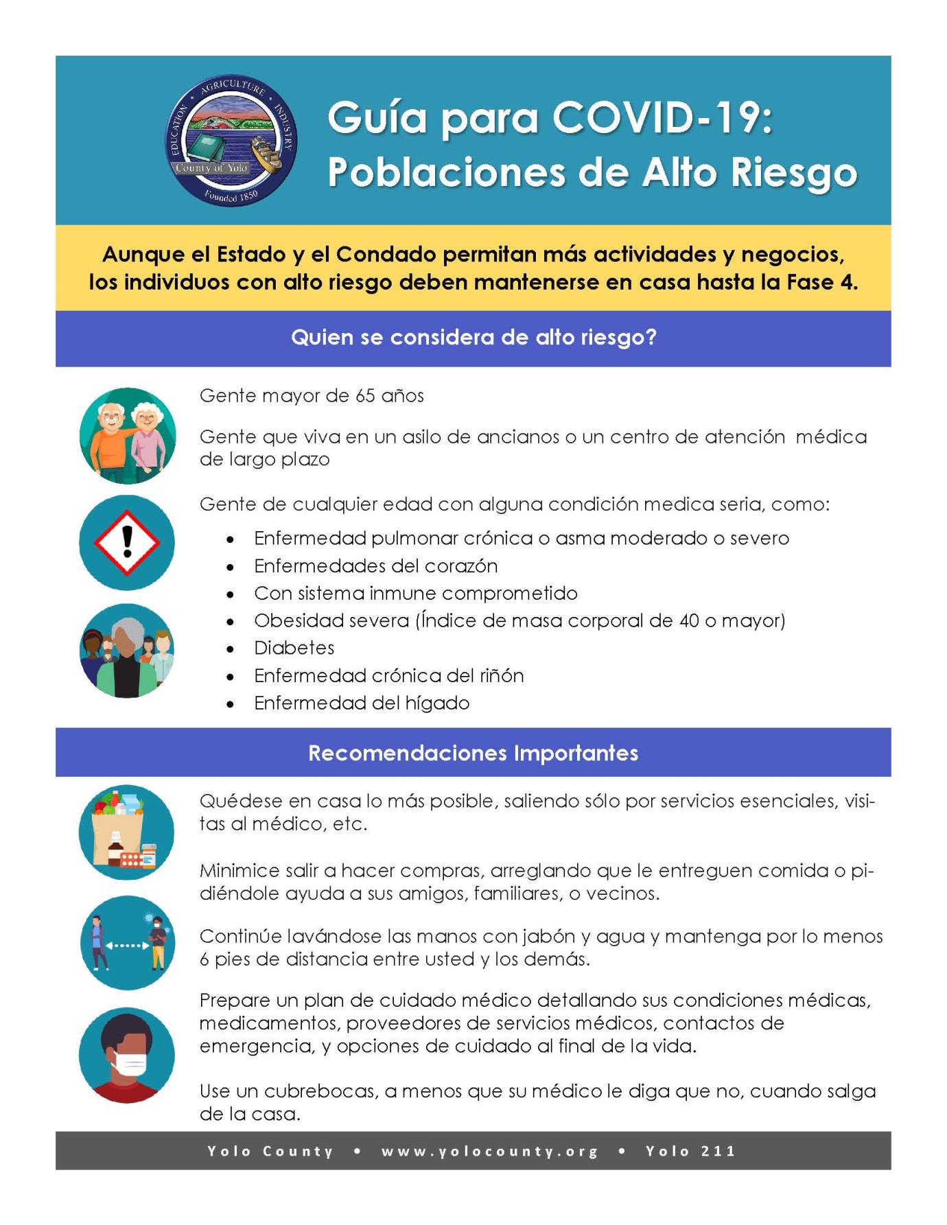 High Risk Populations Infographic SPANISH