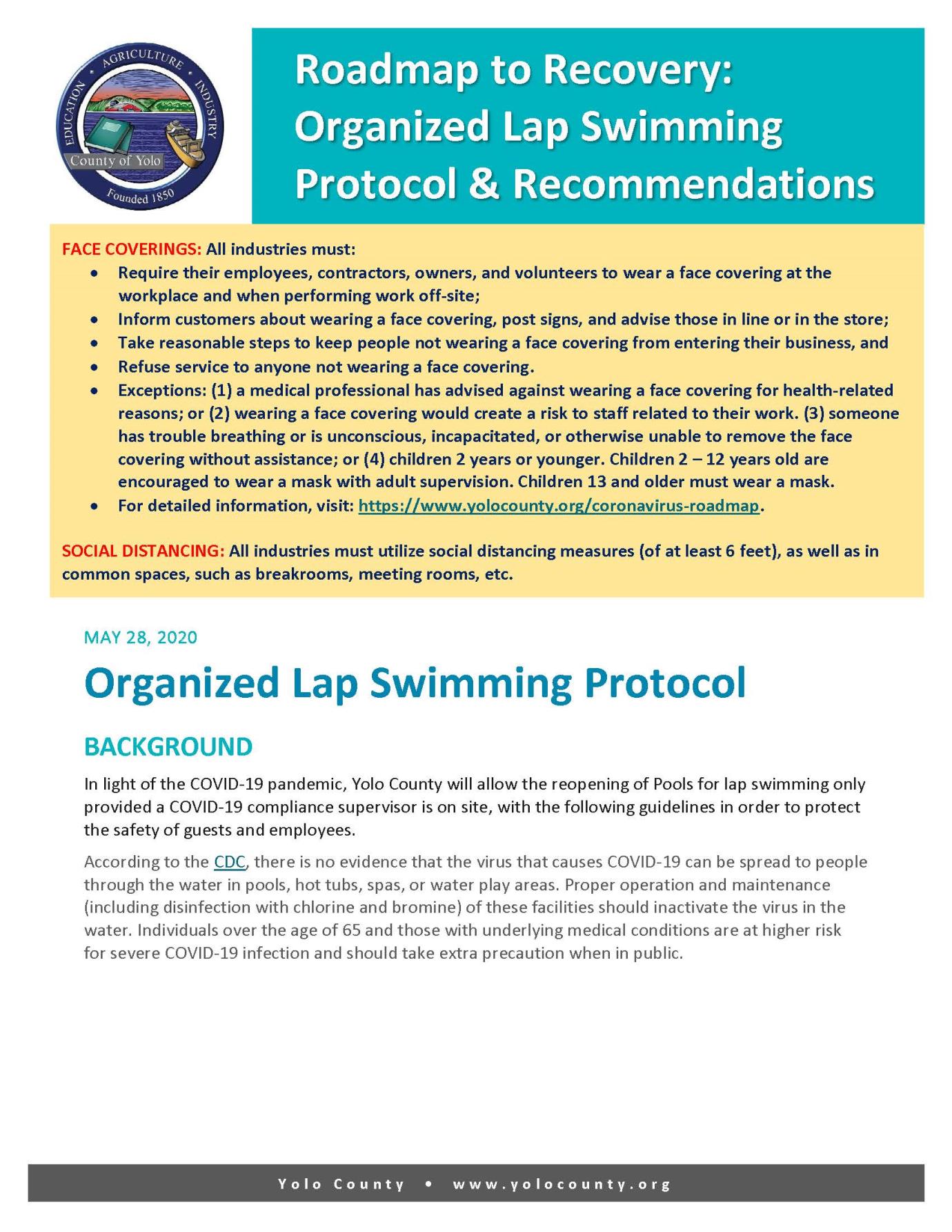 05.28.2020 Protocol-Organized Lap Swimming