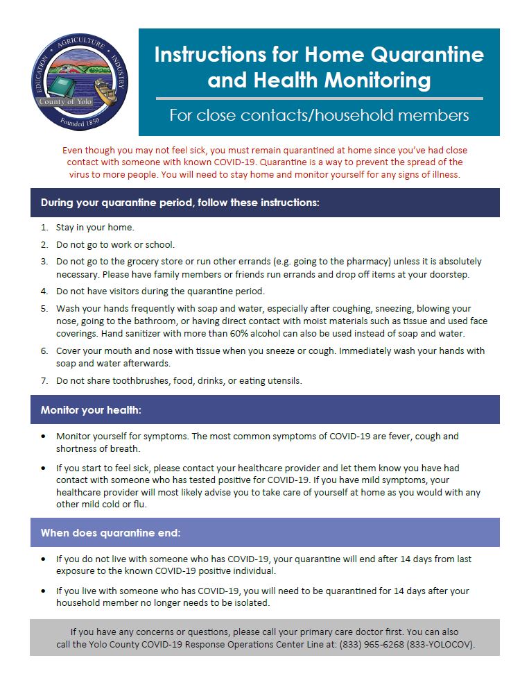 Instructions for Home Quarantine