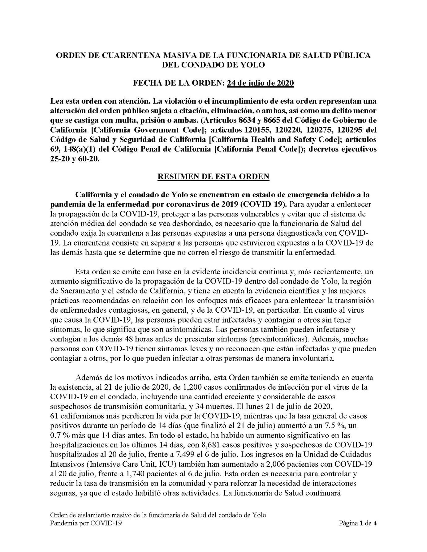 07.24.2020 Quarantine Order_Spanish (Español)