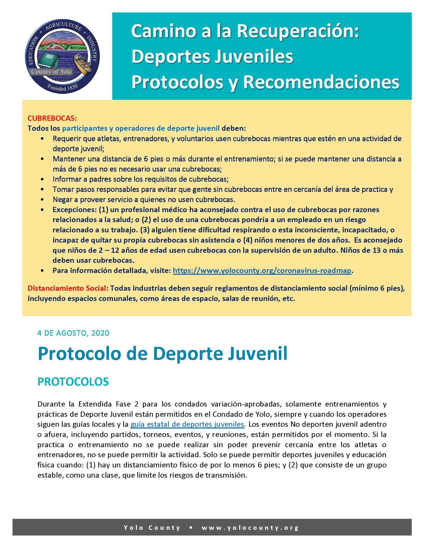 06.12.20 Protocol-Youth Sports (Spanish)