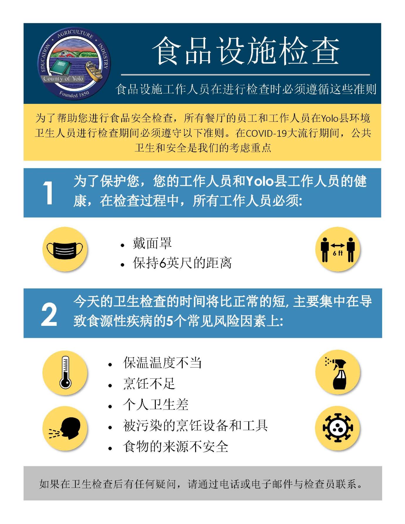 Food Facility Inspections During COVID-19 (Chinese)