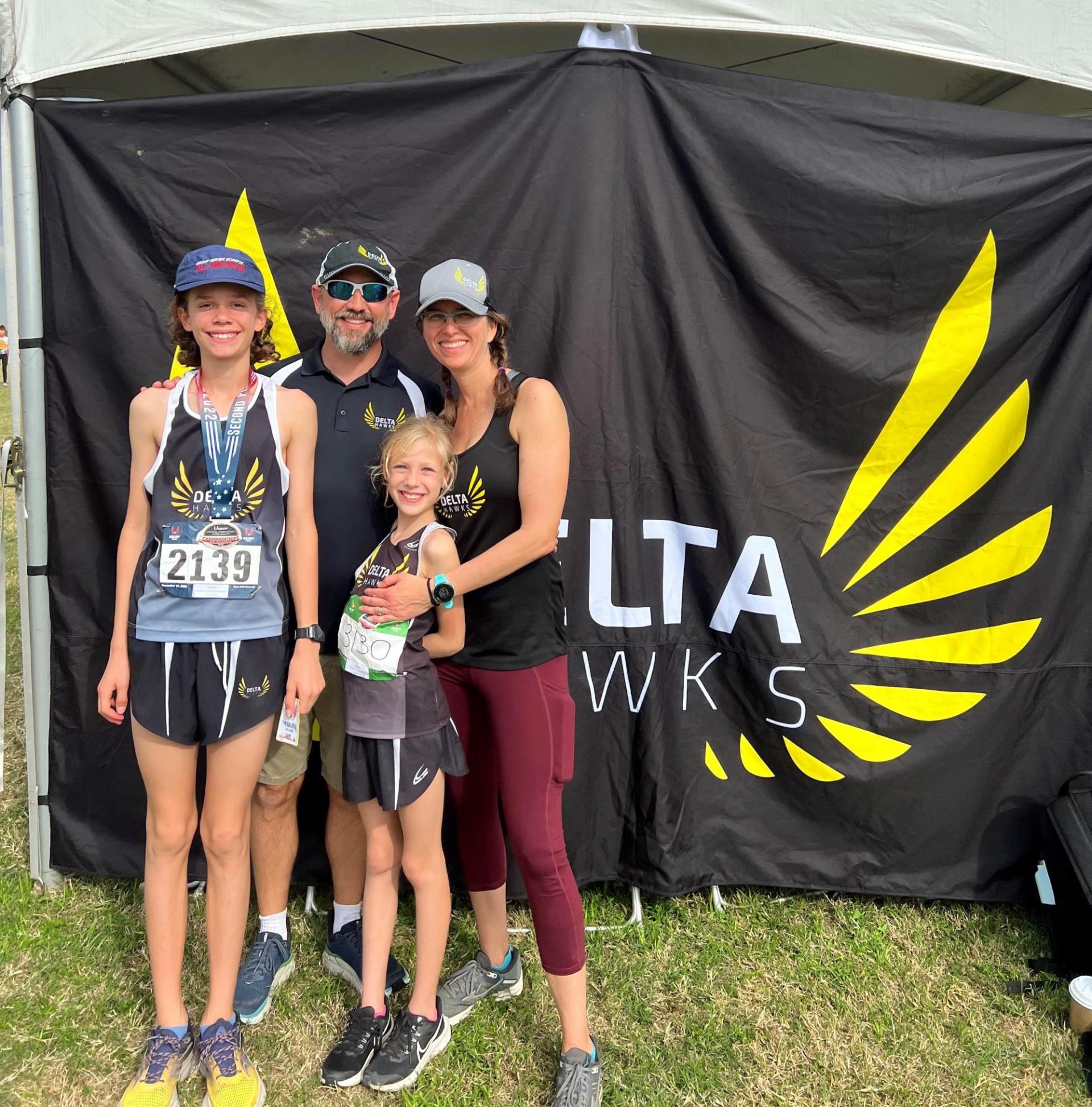 Tara and Family at a cross country meet.