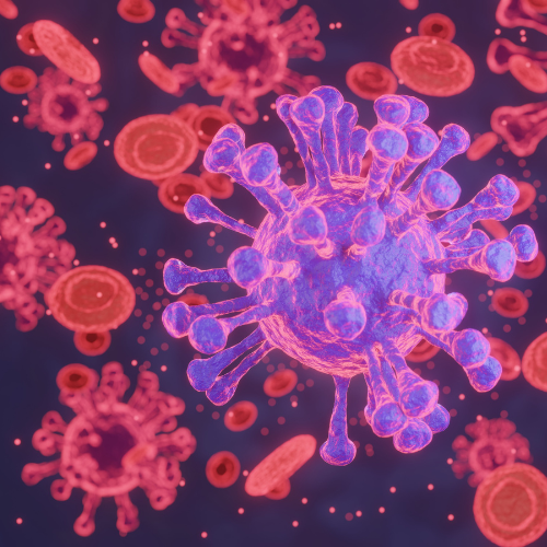 image of virus as seen through microscope